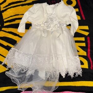 White Lace Formal Kids Dress